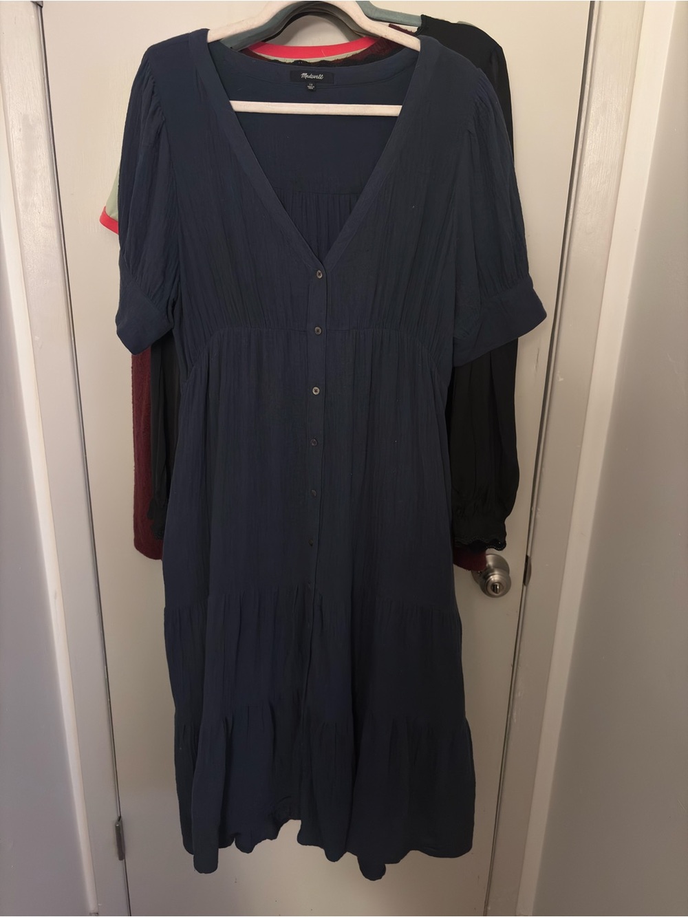 Madewell size 12 blue button gauze dress